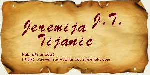 Jeremija Tijanić vizit kartica